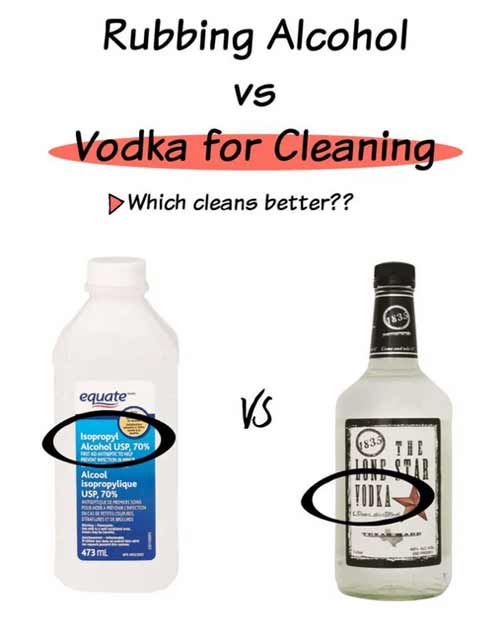 vodka vs rubbing alcohol for cleaning