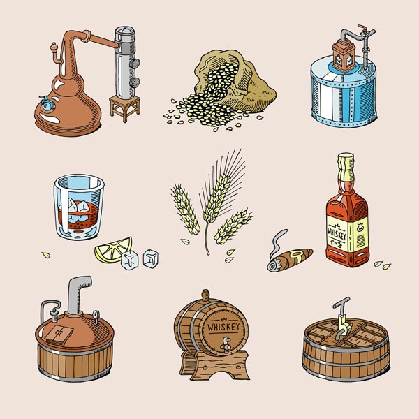 Brandy vs. Whiskey in Distillation Process and Ingredients